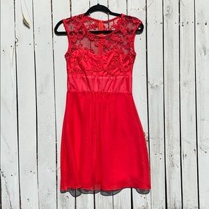 Red Lace Cocktail Dress